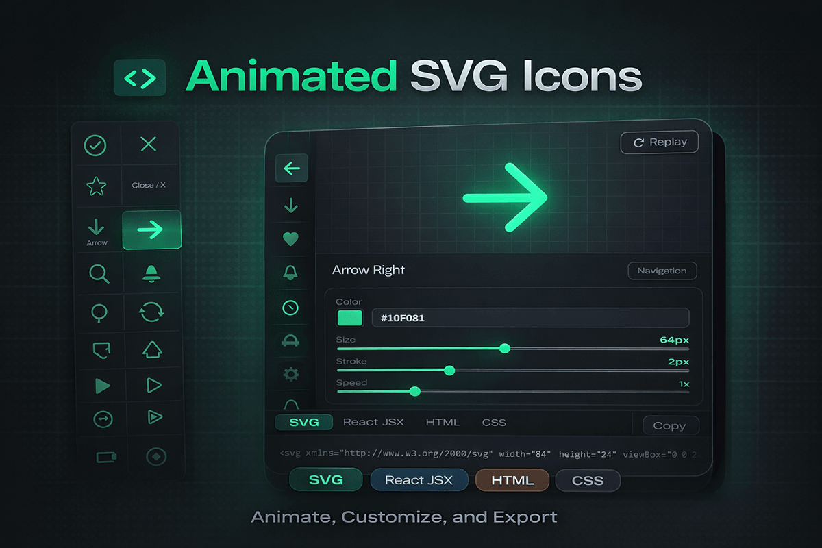 Animated SVG Icons Library — 105+ Free CSS Animated Icons | FWD Tools