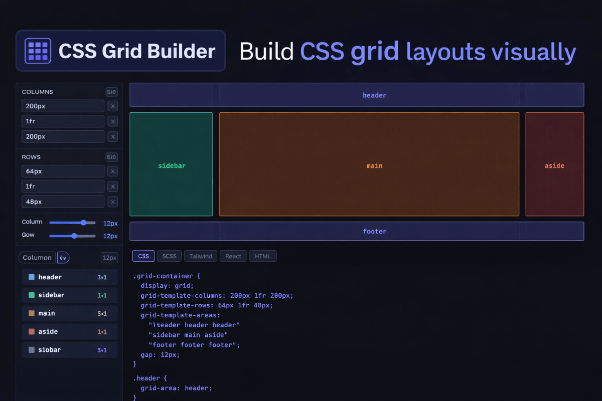 CSS Grid Builder — Free Visual Grid Layout Generator Online | FWD Tools