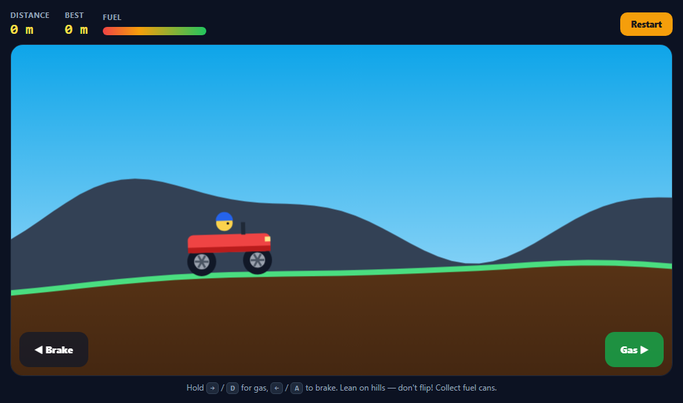 Matter.js Hill Climb Car Game
