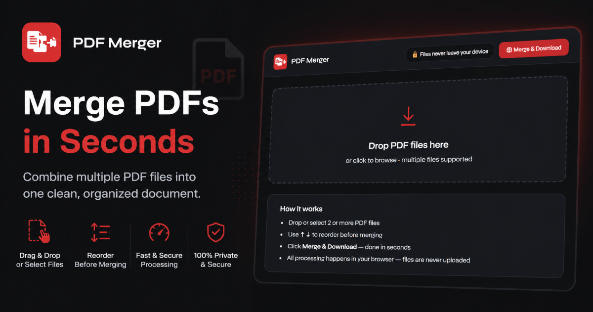 Mergre Free Program PDF Merger — Free, Combine PDF Files Online, No Upload | FWD Tools