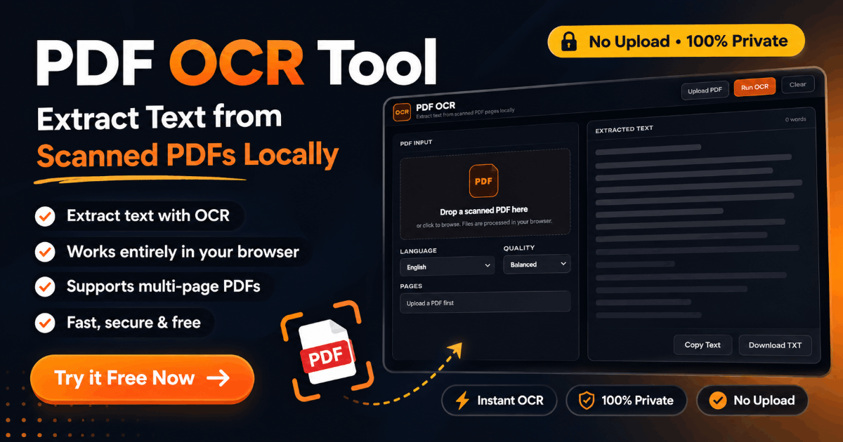 PDF OCR Online - Free, Extract Text from Scanned PDFs, No Upload | FWD ...