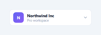 Screenshot of the Account Switcher snippet rendered live