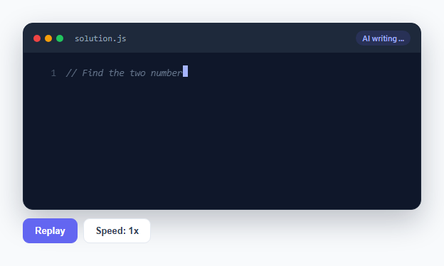 Screenshot of the AI Code Typing Preview snippet rendered live