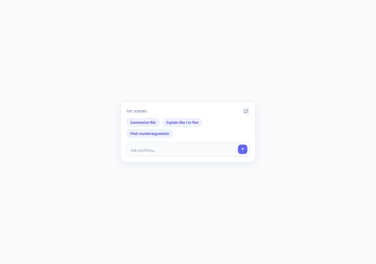 Screenshot of the AI Prompt Suggestion Chips snippet rendered live