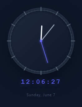 Screenshot of the Analog Clock snippet rendered live