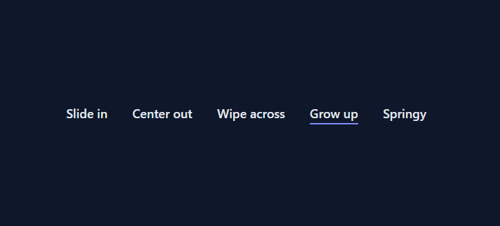 Screenshot of the Animated Underline Links snippet rendered live