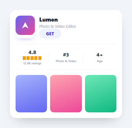 Screenshot of the App Store Card snippet rendered live