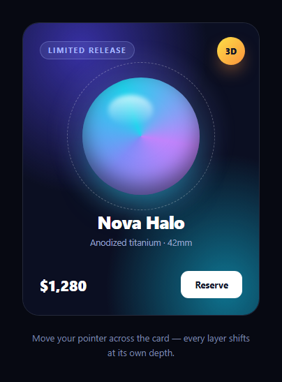 Screenshot of the Atropos 3D Parallax Card snippet rendered live