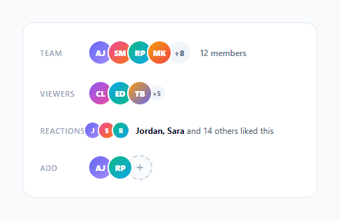 Screenshot of the Avatar Group snippet rendered live
