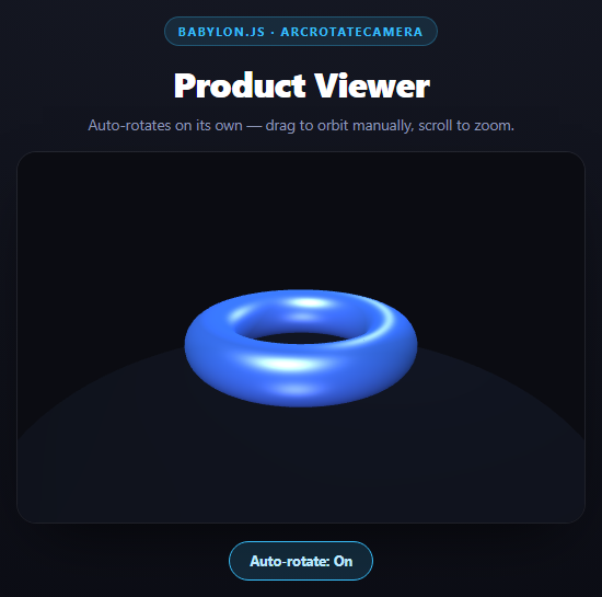 Babylon.js Spinning Product Viewer