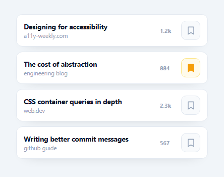 Screenshot of the Bookmark Toggle snippet rendered live