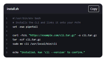 Screenshot of the Bootstrap Code Block With Copy + Line Numbers snippet rendered live