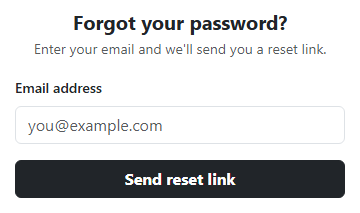 Screenshot of the Bootstrap Forgot Password Form snippet rendered live