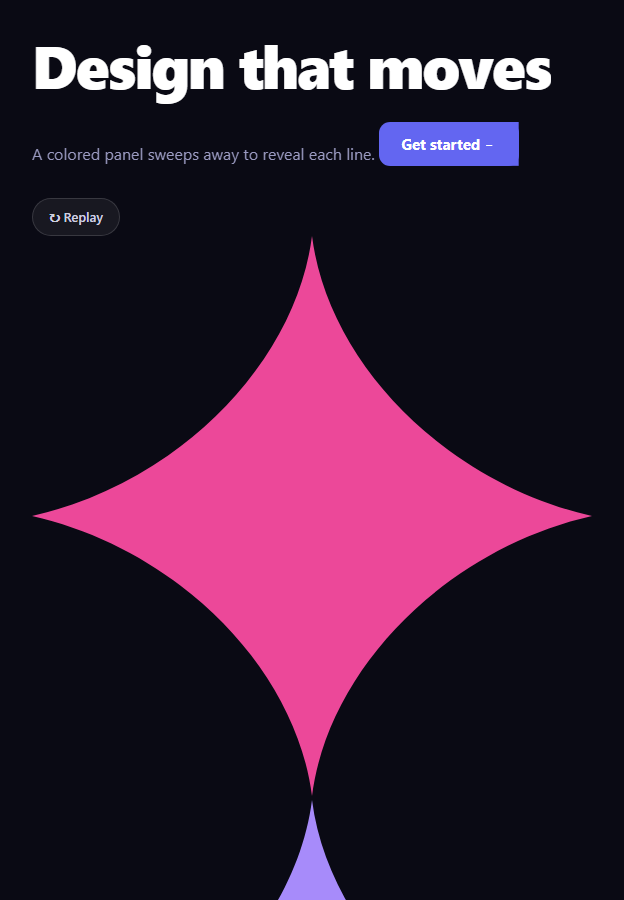 Screenshot of the Box Reveal snippet rendered live