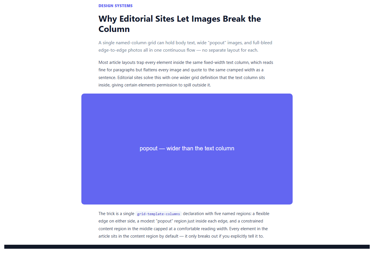 Breakout Grid Article Layout