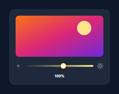 Screenshot of the Brightness Slider snippet rendered live