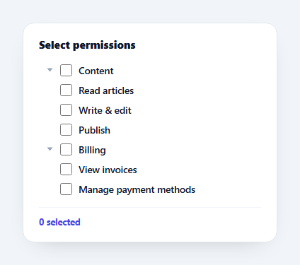 Screenshot of the Checkbox Tree snippet rendered live