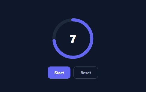 Screenshot of the Circular Countdown snippet rendered live