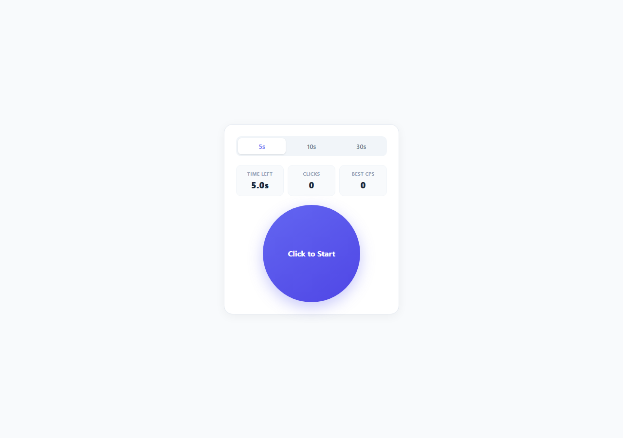 Screenshot of the Click Speed Test (CPS Counter) snippet rendered live