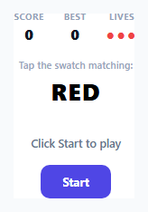 Color Match Reflex Game