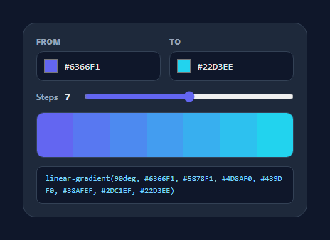 Screenshot of the Color Mixer snippet rendered live