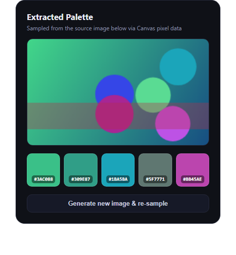 Screenshot of the Color Palette Extractor snippet rendered live