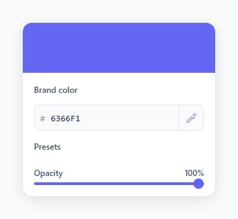 Screenshot of the Color Picker Input snippet rendered live