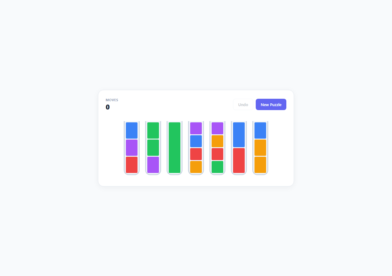 Screenshot of the Color Sort Water Puzzle snippet rendered live