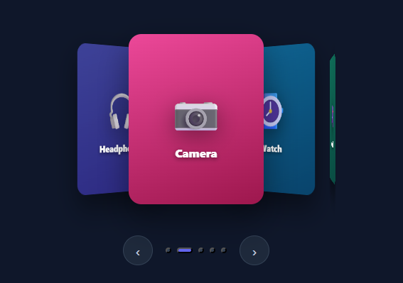 Screenshot of the Coverflow Carousel snippet rendered live