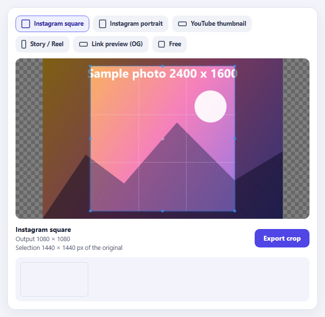 Cropper.js Aspect-Ratio Presets for Social Posts