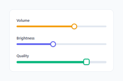 Screenshot of the Styled Range Slider — CSS Only Vendor Pseudo-Elements (No JavaScript) snippet rendered live