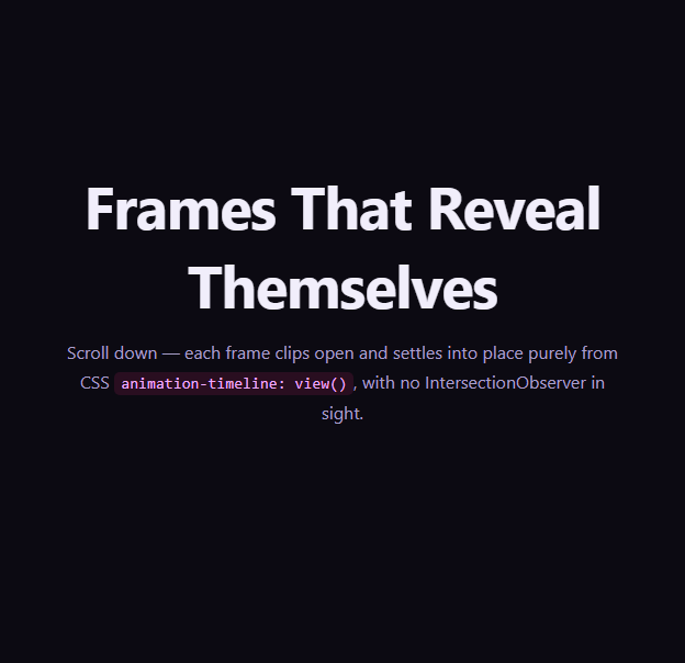 Screenshot of the View Timeline Image Reveal snippet rendered live