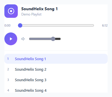 Custom Audio Player With Playlist