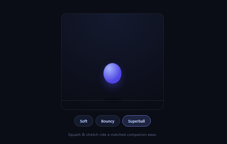 Screenshot of the CustomBounce Ball snippet rendered live