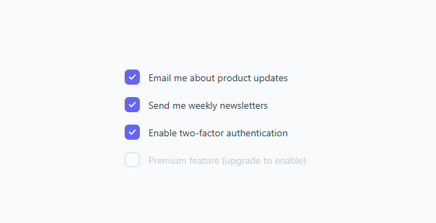 Screenshot of the Custom Checkbox snippet rendered live