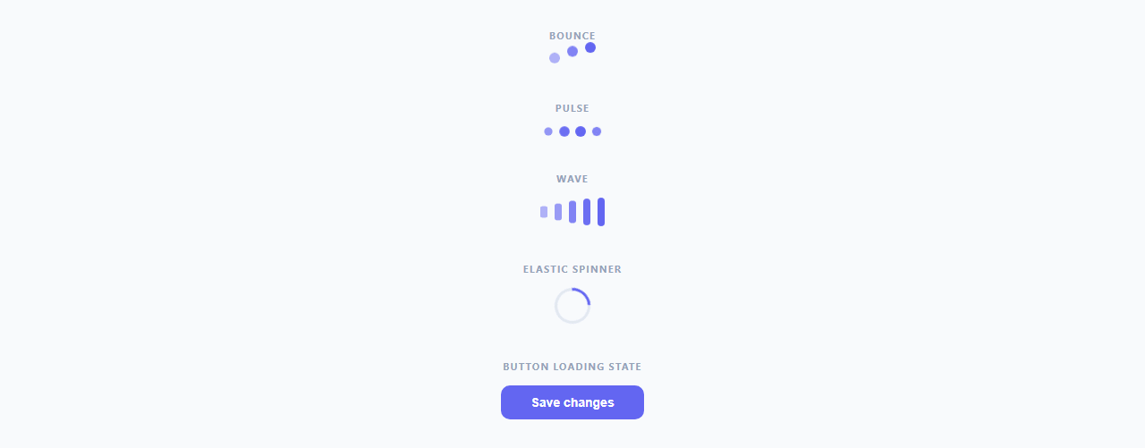 Screenshot of the Dots Loader snippet rendered live