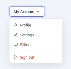 Screenshot of the Dropdown Menu snippet rendered live