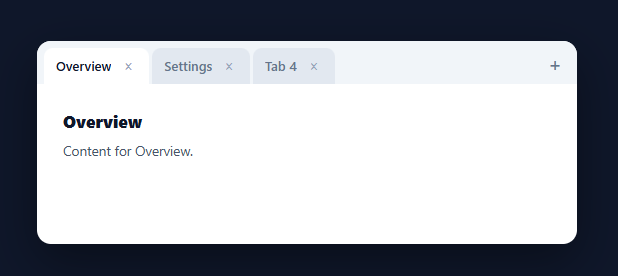 Screenshot of the Dynamic Tabs snippet rendered live