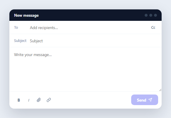 Screenshot of the Email Composer snippet rendered live