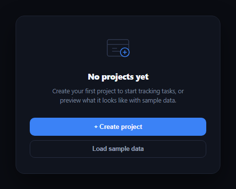 Screenshot of the Empty State with Sample Data Toggle snippet rendered live