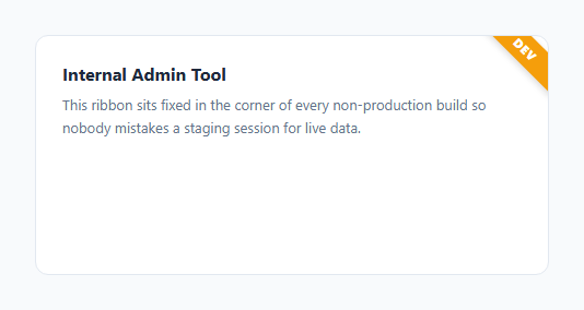 Screenshot of the Environment Badge snippet rendered live