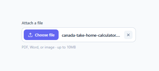 Screenshot of the Custom File Input snippet rendered live