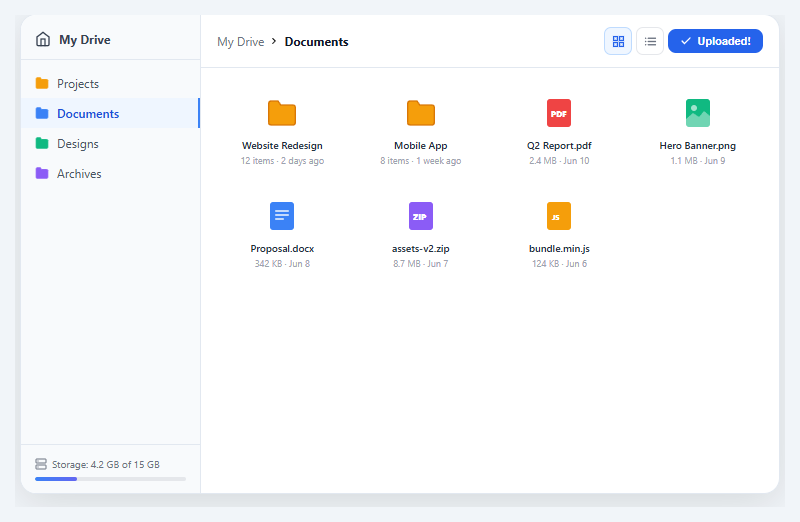 Screenshot of the File Manager UI snippet rendered live