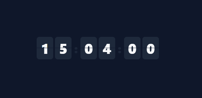 Screenshot of the Flip Clock snippet rendered live