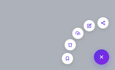 Screenshot of the Floating Action Button Radial Menu snippet rendered live
