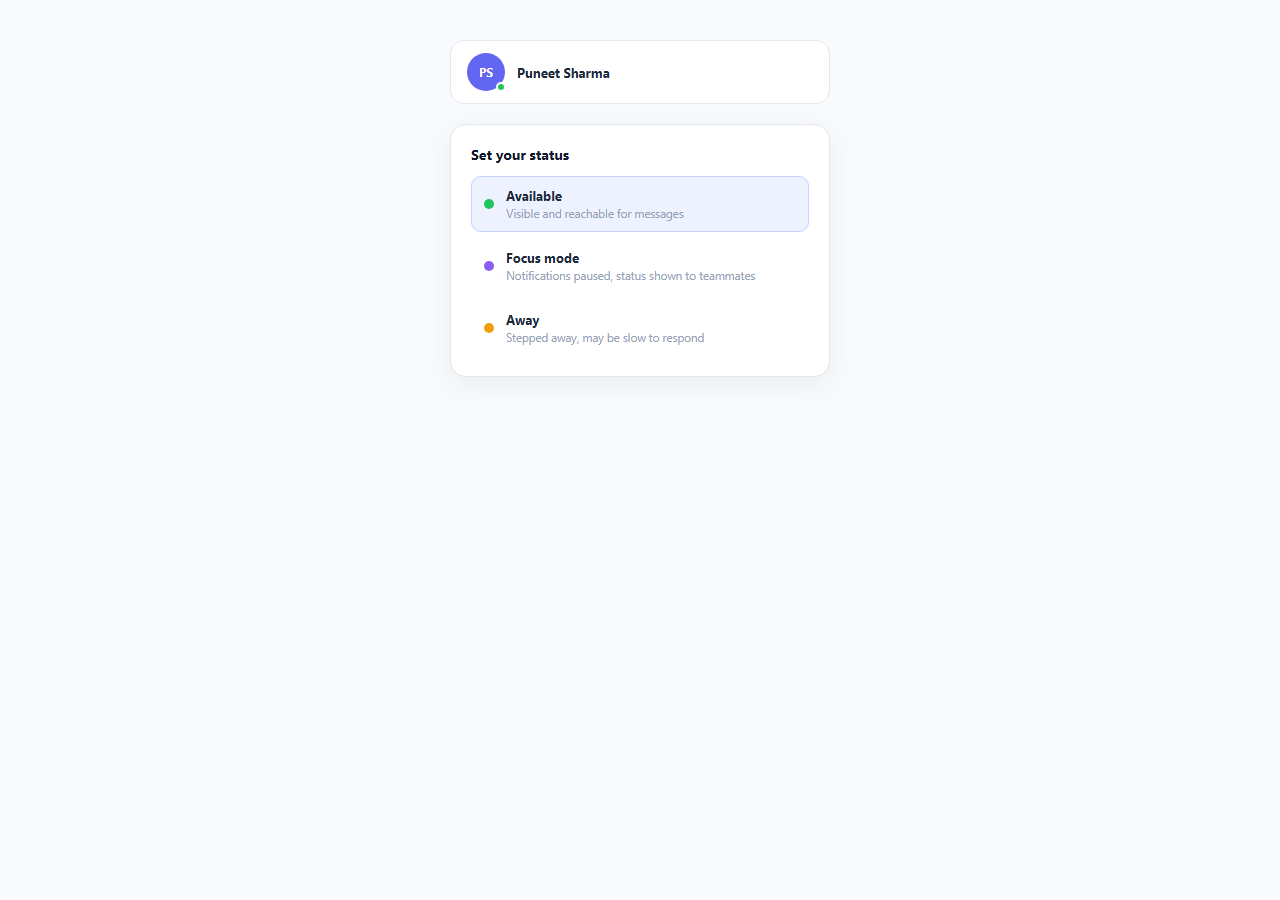 Screenshot of the Focus Mode / Do Not Disturb Status Toggle snippet rendered live