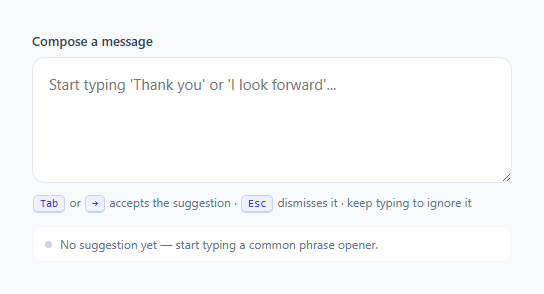 Screenshot of the Ghost Text Inline Autocomplete Input snippet rendered live