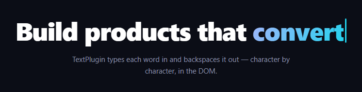 Screenshot of the GSAP Text Rotator snippet rendered live