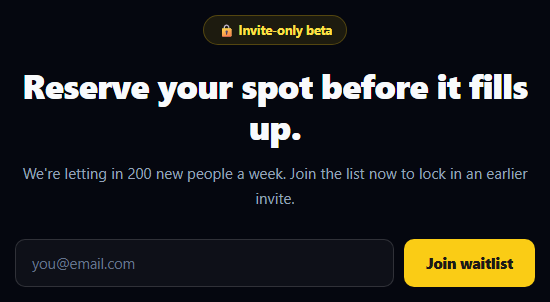Waitlist Hero with Live Position Counter