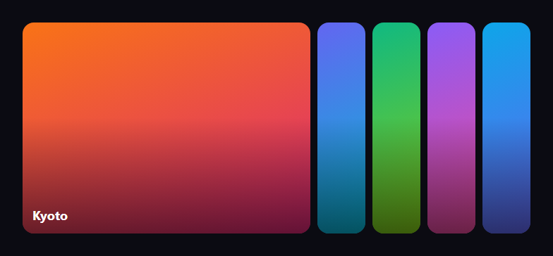 Screenshot of the Hover Expand Gallery snippet rendered live